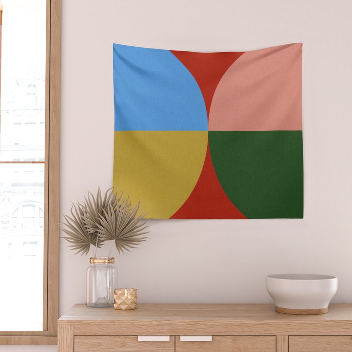 abstract retro vivid fall 3 Wall Tapestry Gallery Image 2