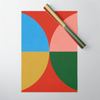 abstract retro vivid fall 3 Wrapping Paper Gallery Image 1