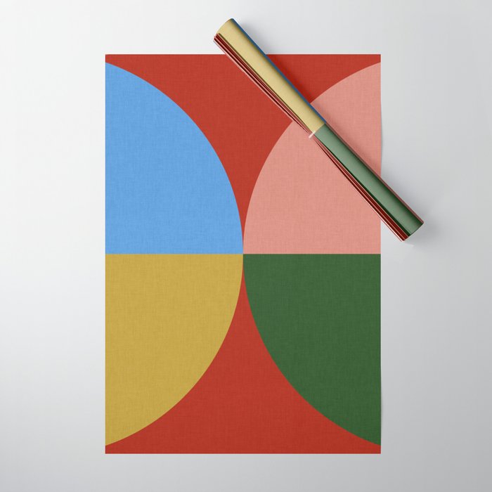 abstract retro vivid fall 3 Wrapping Paper Gallery Image 1