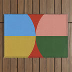 abstract retro vivid fall 3 Outdoor Rug Gallery Image 1