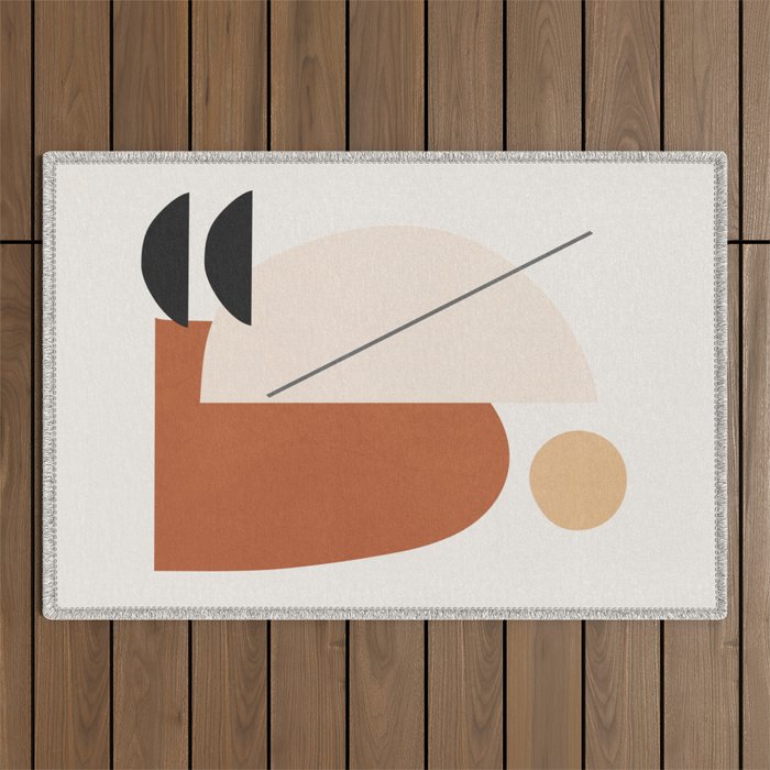 Abstract Minimal Shapes Outdoor Rug Gallery Image 1