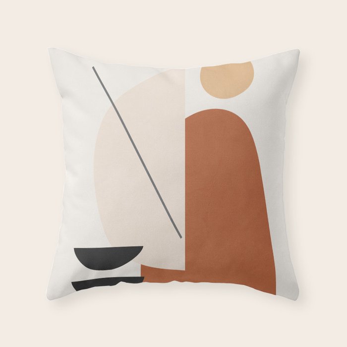 Abstract Minimal Shapes Throw Pillow Gallery Image 6