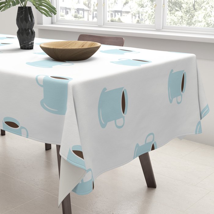 Retro coffee cup cartoon pattern Tablecloth Gallery Image 3