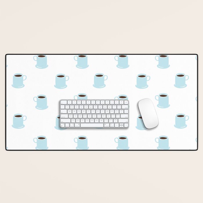Retro coffee cup cartoon pattern Desk Mat Gallery Image 1