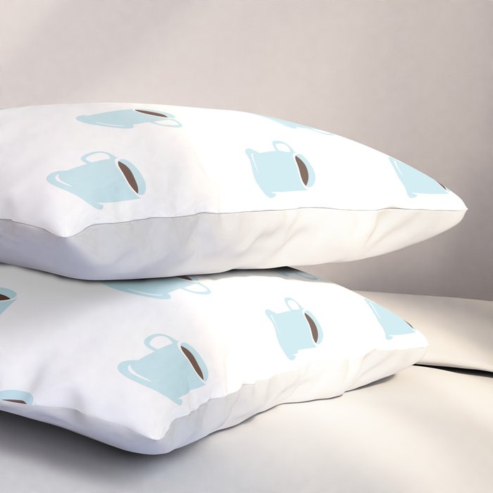 Retro coffee cup cartoon pattern Pillow Sham Gallery Image 3
