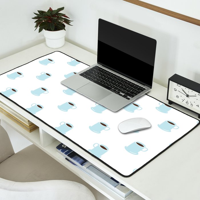 Retro coffee cup cartoon pattern Desk Mat Gallery Image 2