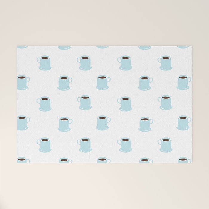 Retro coffee cup cartoon pattern Welcome Mat Gallery Image 1