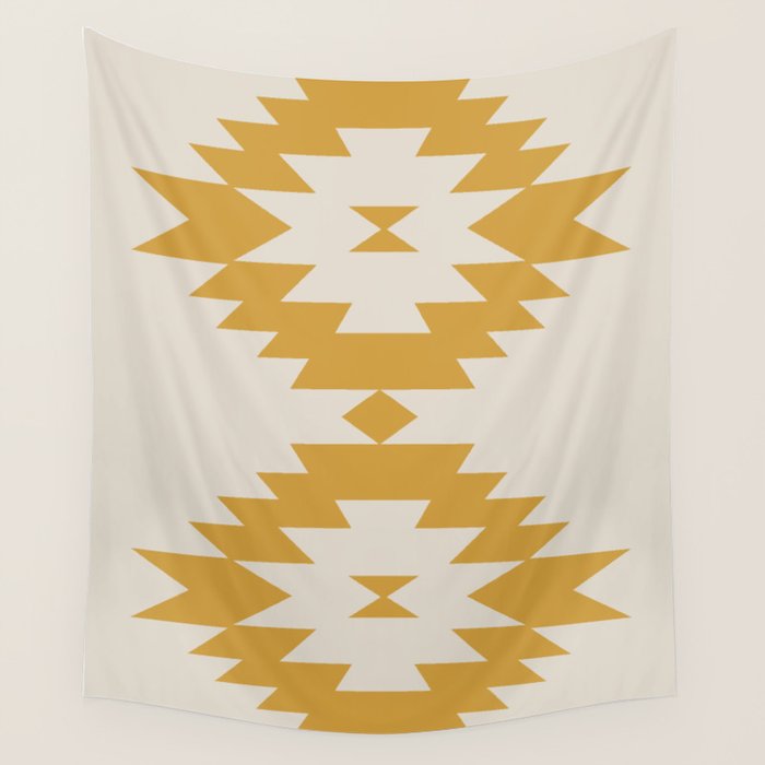 Southwestern Minimalism - Golden Yellow Neutral Beige Wall Tapestry Gallery Image 1