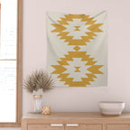 Southwestern Minimalism - Golden Yellow Neutral Beige Wall Tapestry Gallery Image 2
