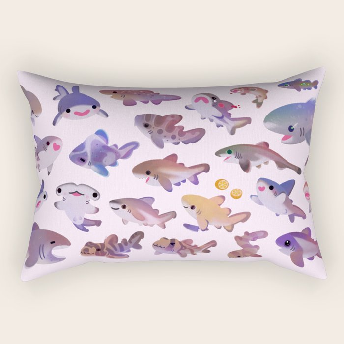 Shark day2 - bright Rectangular Pillow Gallery Image 2