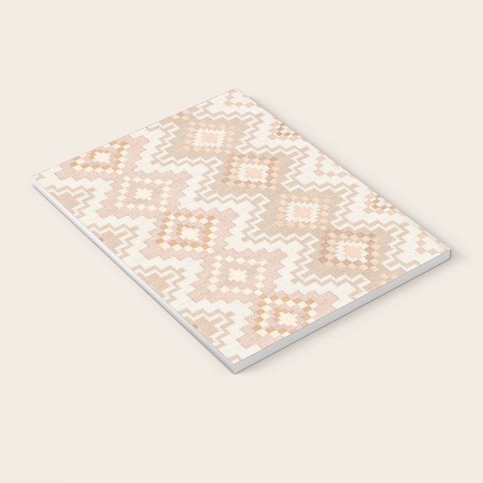 Southern Western Boho Geo  Americana Rug  ivory soft pink Notebook Gallery Image 3