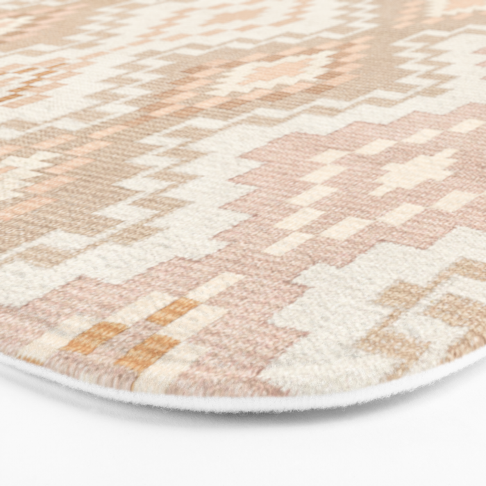 Southern Western Boho Geo  Americana Rug  ivory soft pink Bath Mat Gallery Image 3