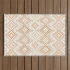 Southern Western Boho Geo  Americana Rug  ivory soft pink Outdoor Rug Gallery Image 1