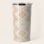 Southern Western Boho Geo  Americana Rug  ivory soft pink Travel Mug Gallery Image 1