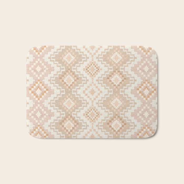 Southern Western Boho Geo  Americana Rug  ivory soft pink Bath Mat Gallery Image 1