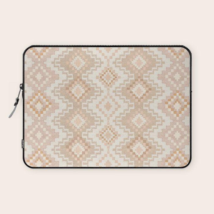 Southern Western Boho Geo  Americana Rug  ivory soft pink Laptop Sleeve Gallery Image 1