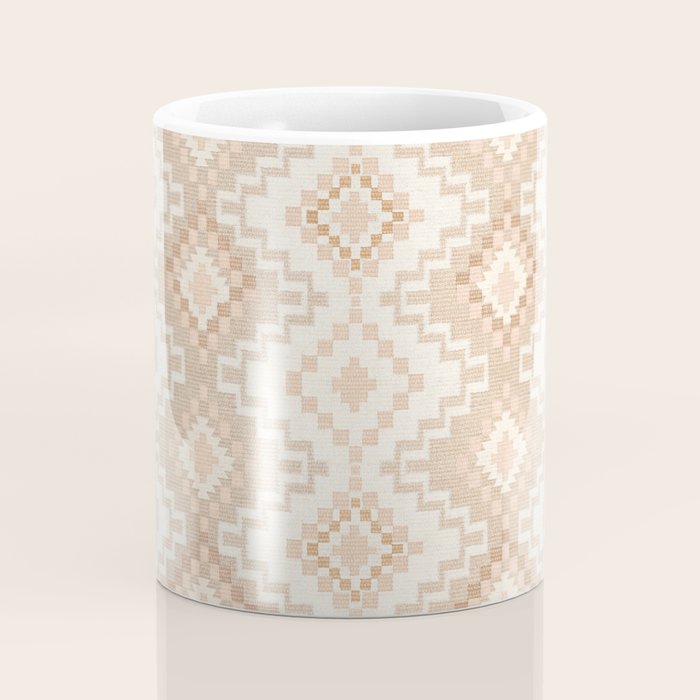 Southern Western Boho Geo  Americana Rug  ivory soft pink Coffee Mug Gallery Image 4