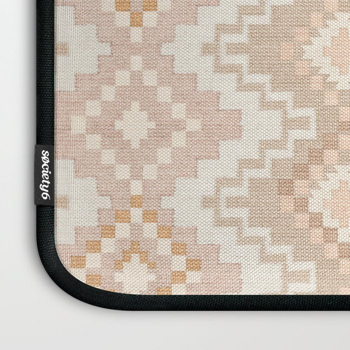 Southern Western Boho Geo  Americana Rug  ivory soft pink Laptop Sleeve Gallery Image 3