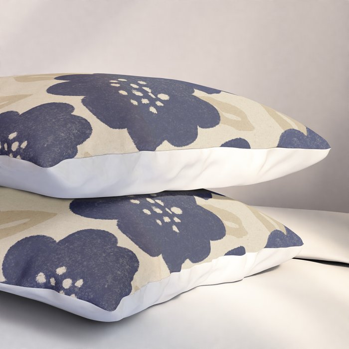 Blue Flower Pattern Pillow Sham Gallery Image 3