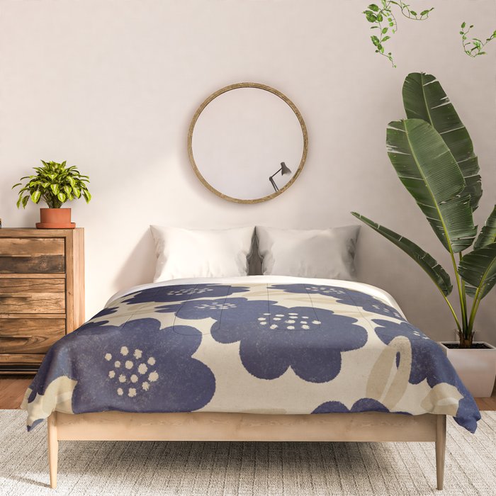 Blue Flower Pattern Comforter Gallery Image 3