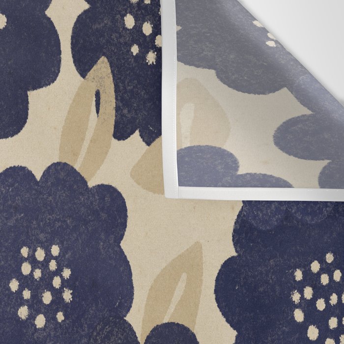 Blue Flower Pattern Wall Tapestry Gallery Image 3