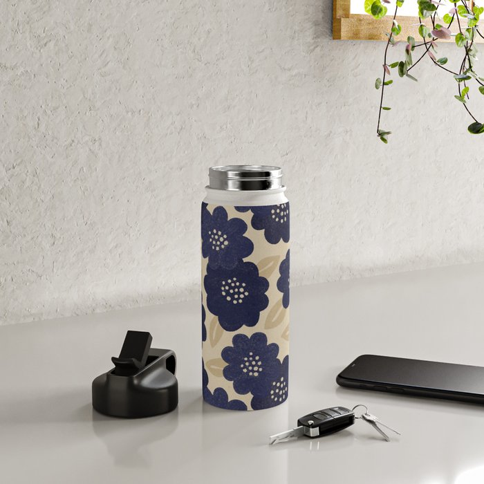 Blue Flower Pattern Water Bottle Gallery Image 4