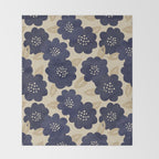 Blue Flower Pattern Throw Blanket Gallery Image 2