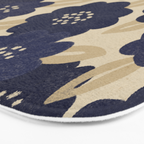 Blue Flower Pattern Bath Mat Gallery Image 3