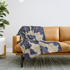 Blue Flower Pattern Throw Blanket Gallery Image 1