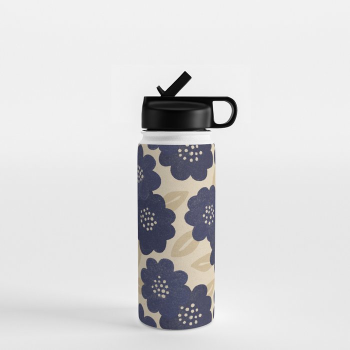Blue Flower Pattern Water Bottle Gallery Image 1