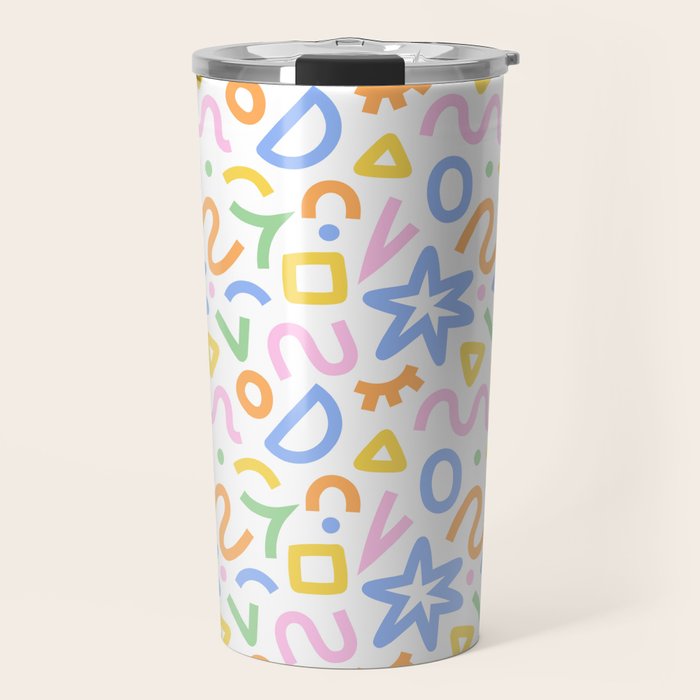 Colorful fun doodle art pattern Travel Mug Gallery Image 1