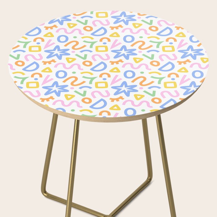 Colorful fun doodle art pattern Side Table Gallery Image 2