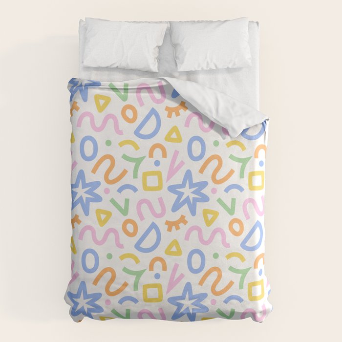 Colorful fun doodle art pattern Duvet Cover Gallery Image 6