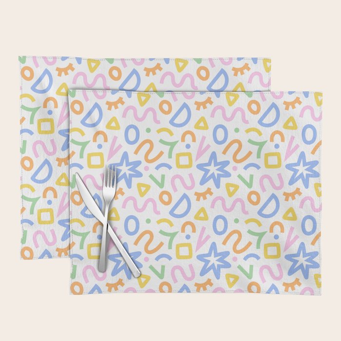Colorful fun doodle art pattern Placemat Gallery Image 1