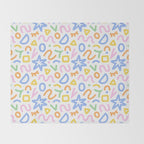 Colorful fun doodle art pattern Throw Blanket Gallery Image 2