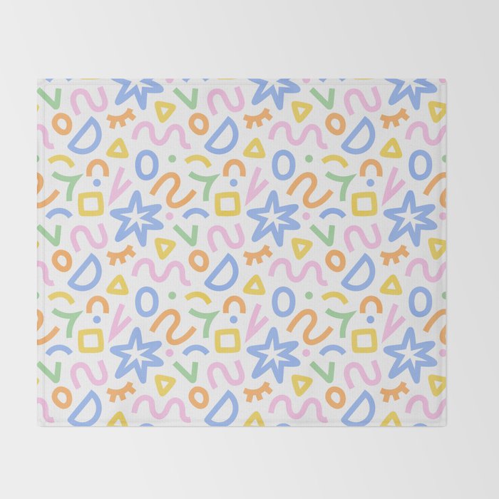 Colorful fun doodle art pattern Throw Blanket Gallery Image 2