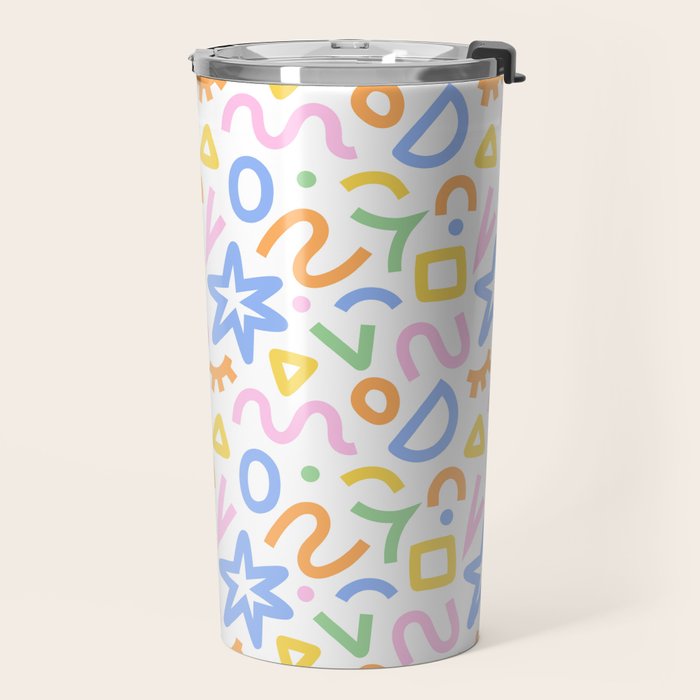 Colorful fun doodle art pattern Travel Mug Gallery Image 2