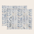 artistic herringbone in indigo and earthy shades Placemat Gallery Image 1