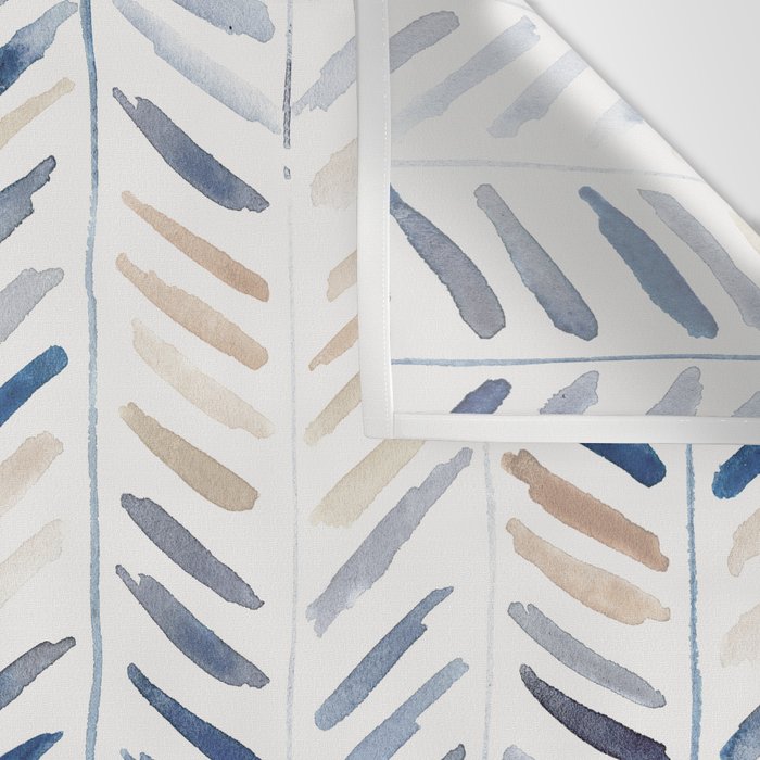 artistic herringbone in indigo and earthy shades Wall Tapestry Gallery Image 3