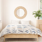 artistic herringbone in indigo and earthy shades Duvet Cover Gallery Image 3