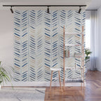 artistic herringbone in indigo and earthy shades Wall Mural Gallery Image 1