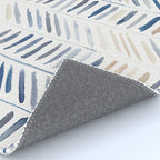artistic herringbone in indigo and earthy shades Rug Gallery Image 4