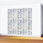 artistic herringbone in indigo and earthy shades Wall Mural Gallery Image 2