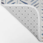 artistic herringbone in indigo and earthy shades Bath Mat Gallery Image 2