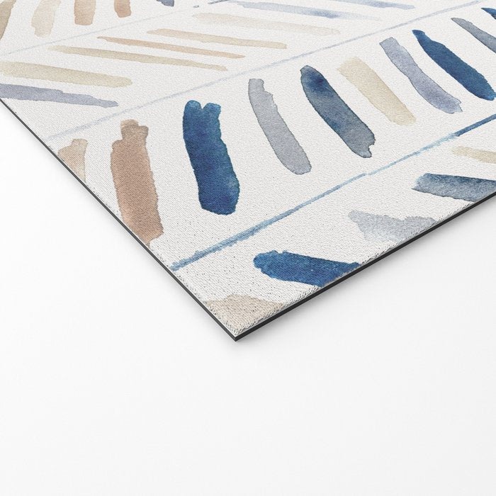 artistic herringbone in indigo and earthy shades Welcome Mat Gallery Image 2