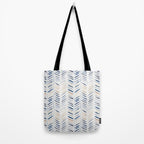 artistic herringbone in indigo and earthy shades Tote Bag Gallery Image 2