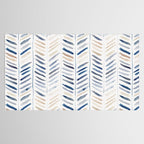 artistic herringbone in indigo and earthy shades Tablecloth Gallery Image 2
