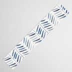 artistic herringbone in indigo and earthy shades Table Runner Gallery Image 3