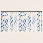 artistic herringbone in indigo and earthy shades Desk Mat Gallery Image 3