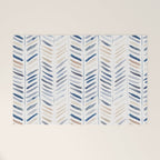 artistic herringbone in indigo and earthy shades Welcome Mat Gallery Image 1